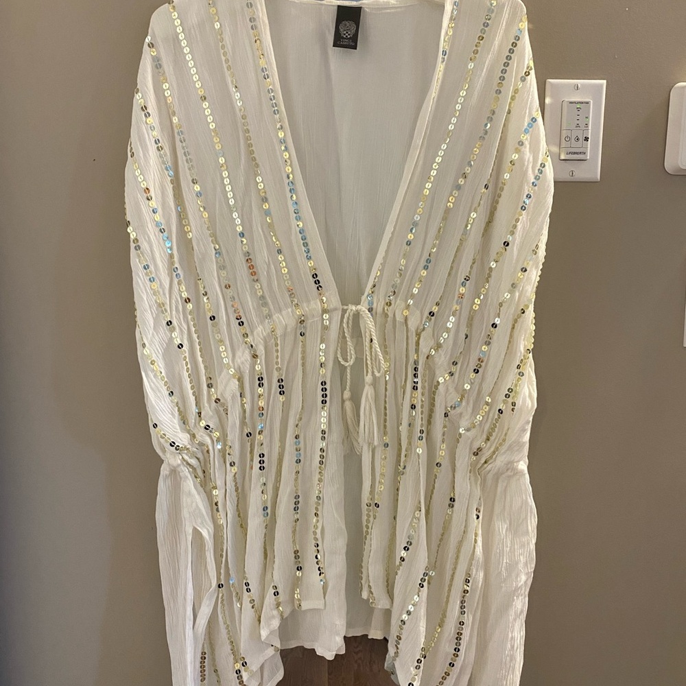 Vince Camuto White Sequin Cover-Up